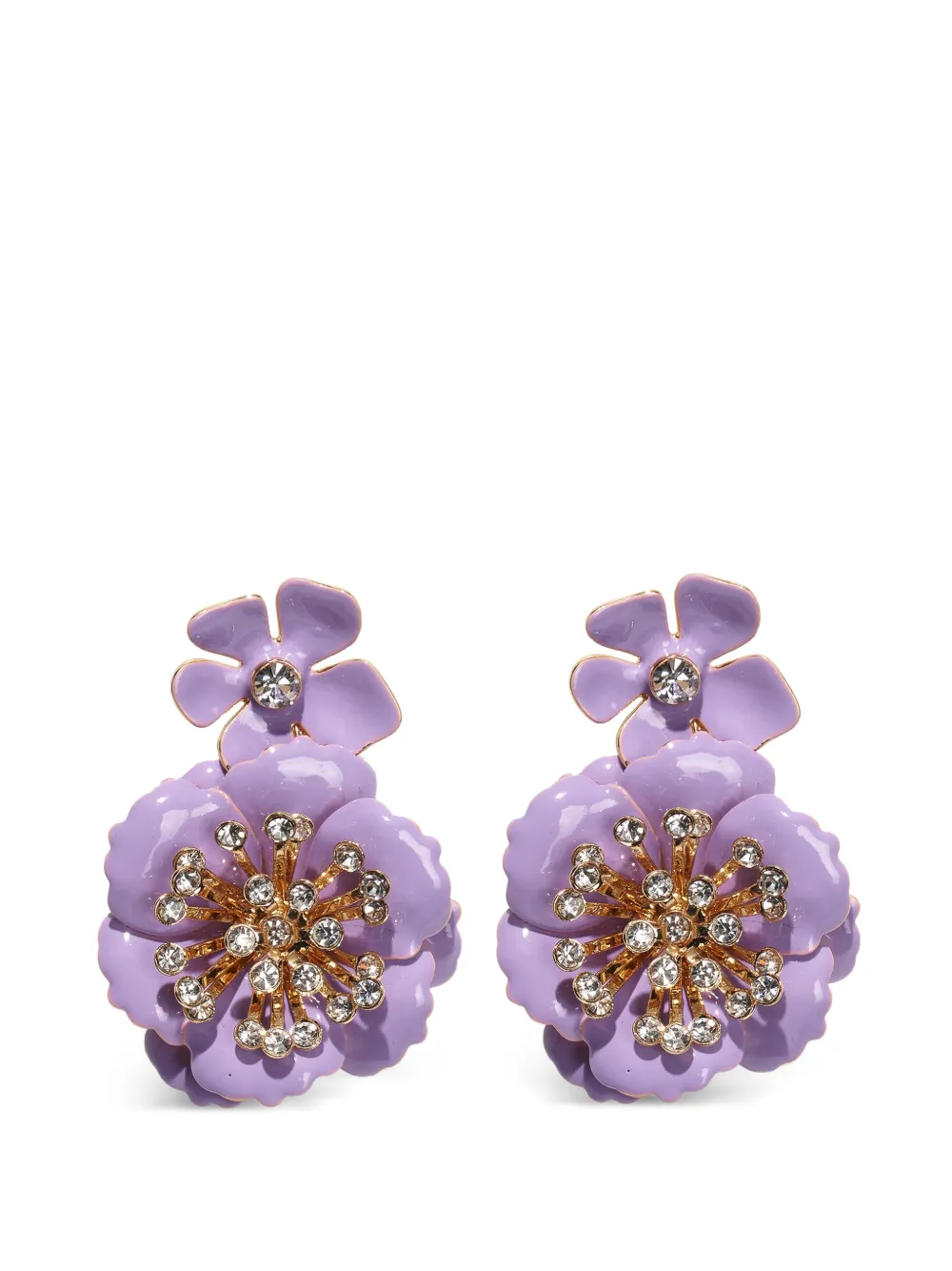 Carolina Herrera flower dangle earrings - Oro