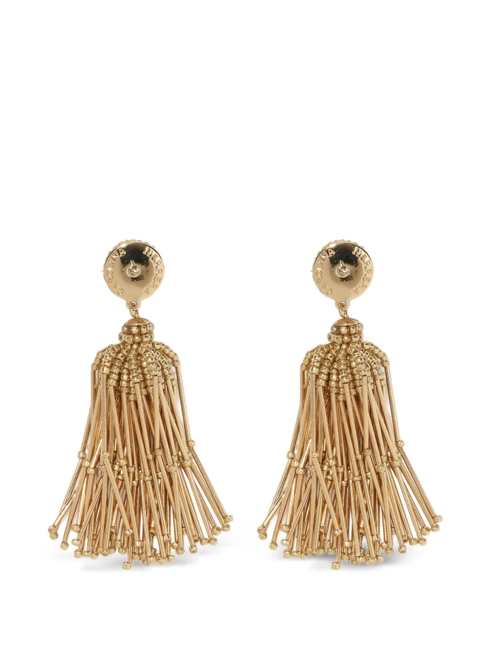 Carolina Herrera Tassel Earrings in Gold, view 2