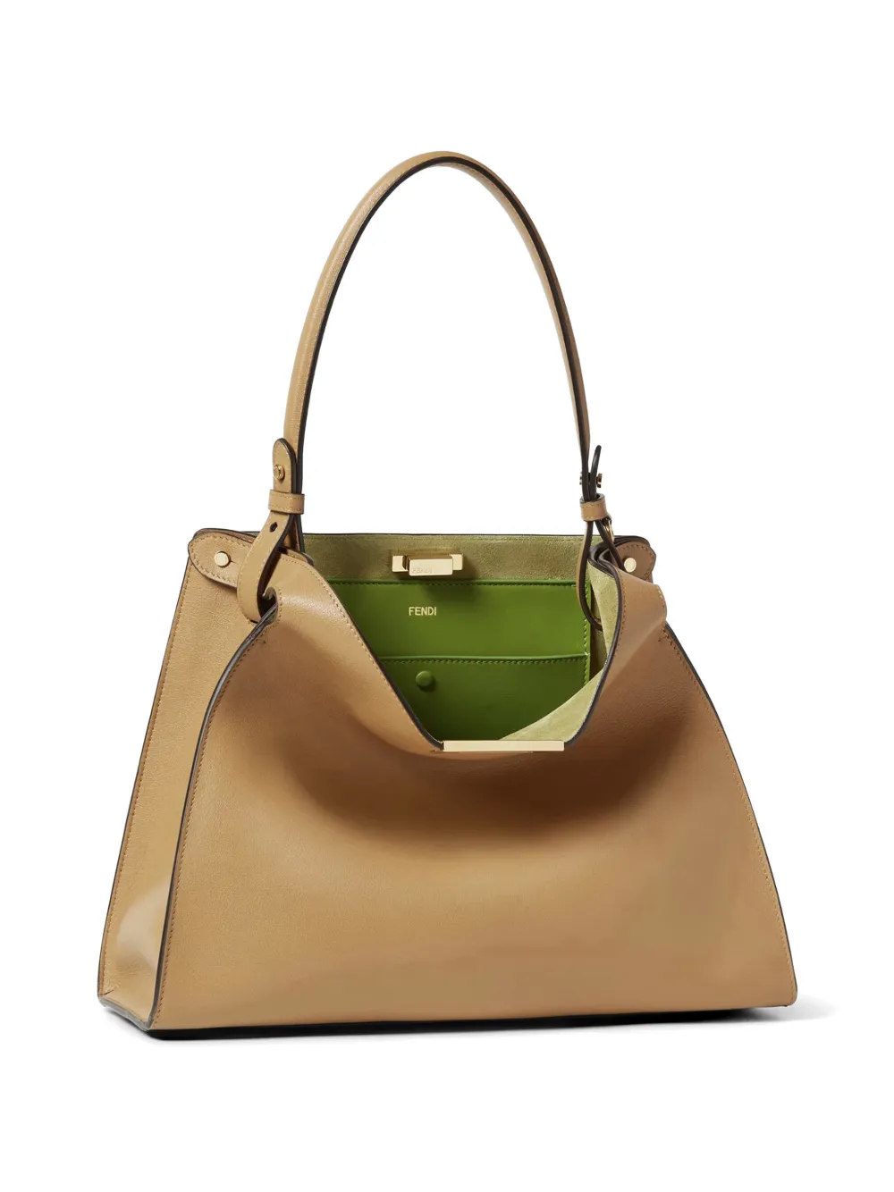  Fendi Medium Way Leather Shoulder Bag - Neutrals 
