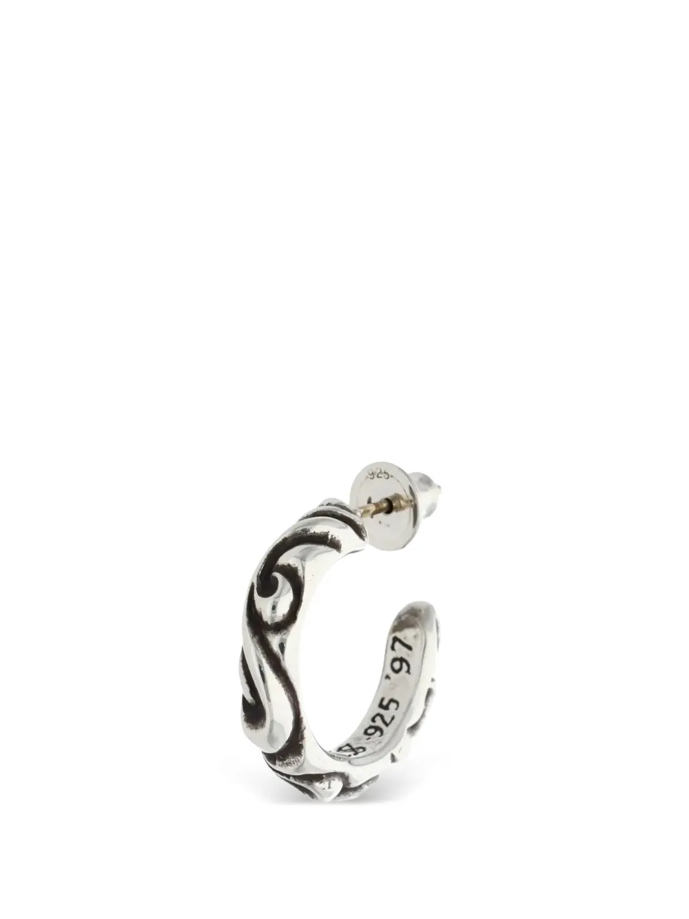 Chrome Hearts Scroll Hoop Earring In Silver