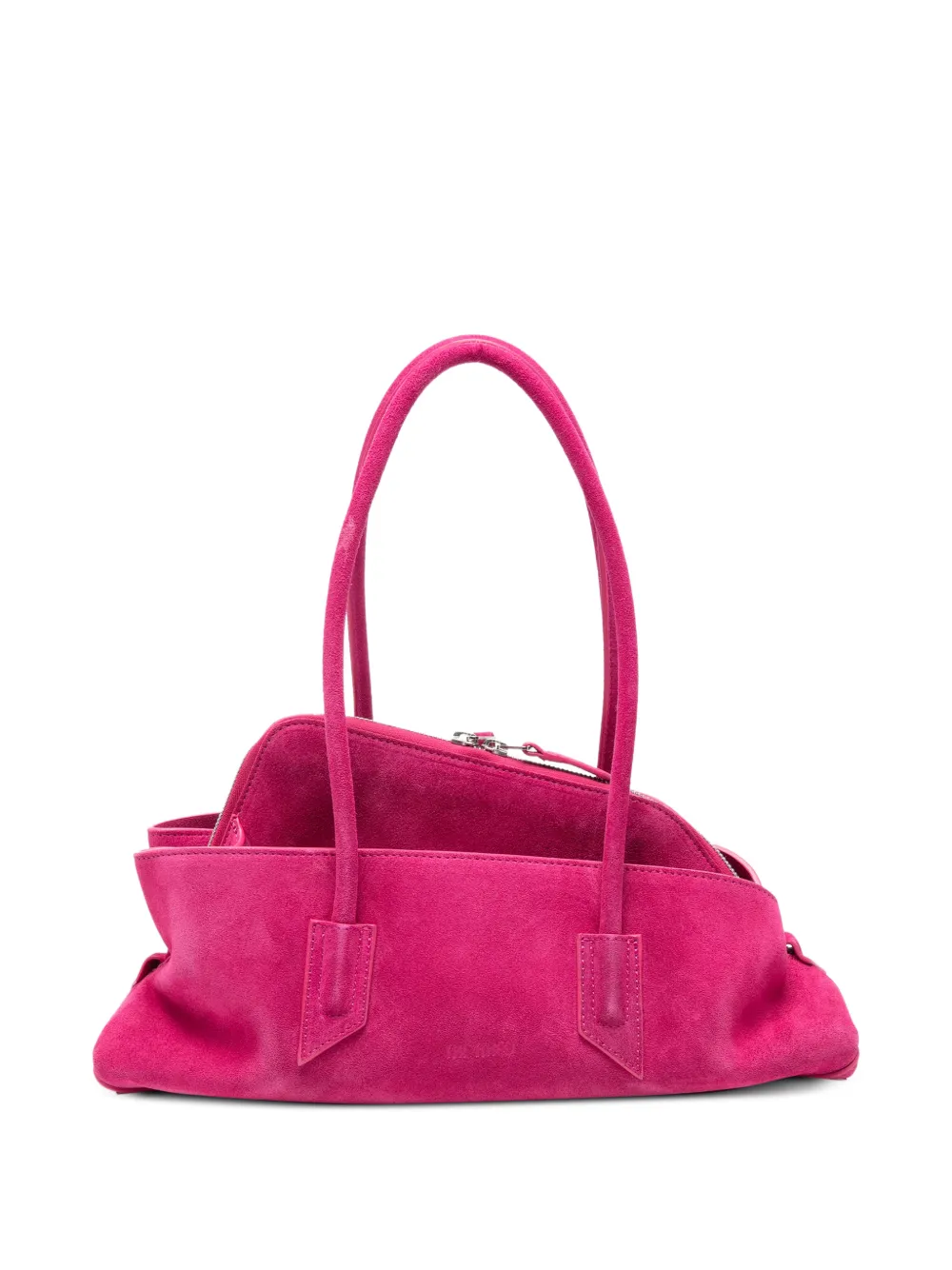 The Attico small La Passeggiata brushed suede shoulder bag - Rosa
