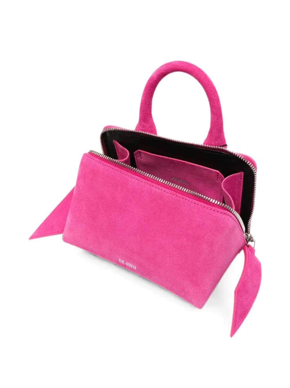 The Attico Kleine Friday suède shopper met handvat Roze