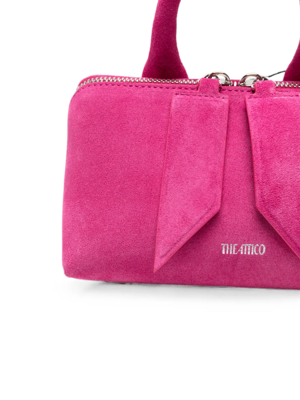 The Attico Kleine Friday suède shopper met handvat Roze