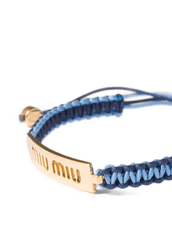 Miu Miu Cotton And Metal Bracelet | Gold | FARFETCH