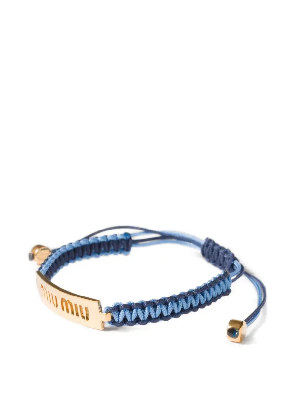 Miu Miu Cotton And Metal Bracelet | Gold | FARFETCH