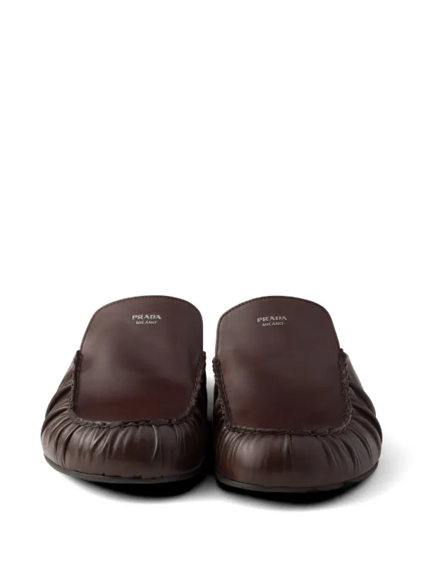 PRADA ⭐️お値下げブラウンレザー ミュール Prada レザーミュール | ブラウン | FARFETCH JP
