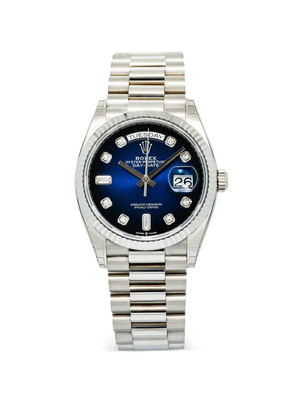 Rolex excvellent diamond blue 36mm watch