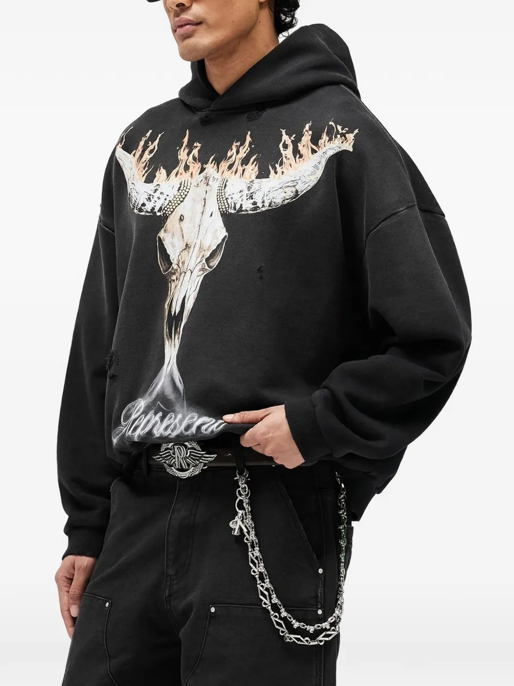 Represent British hoodie Zwart
