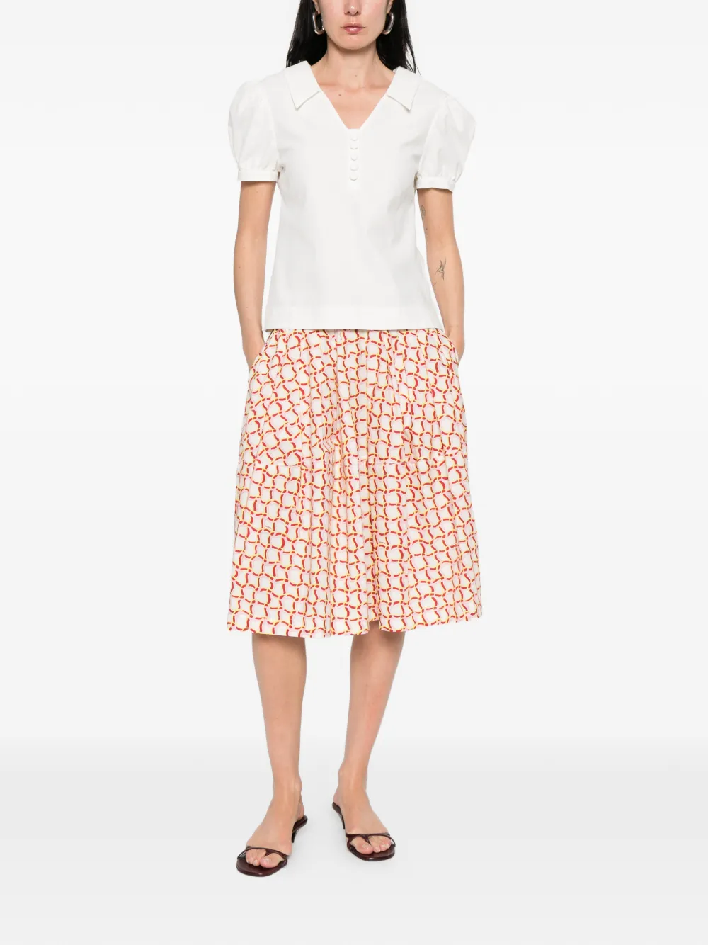  Marni Geometric Print Skirt - Neutrals 