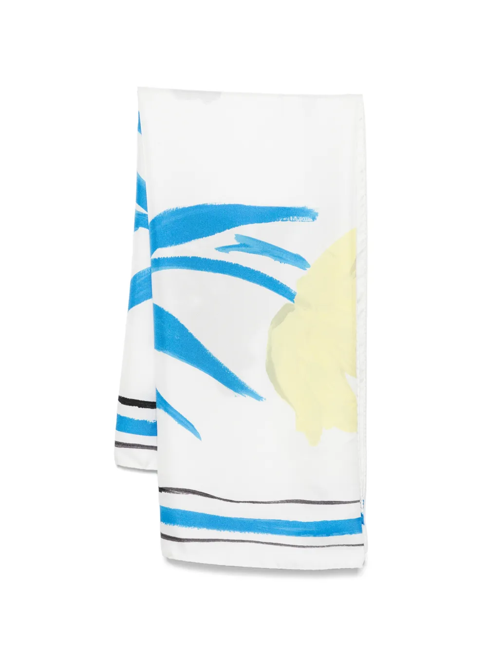 Marni floral striped scarf - Bianco