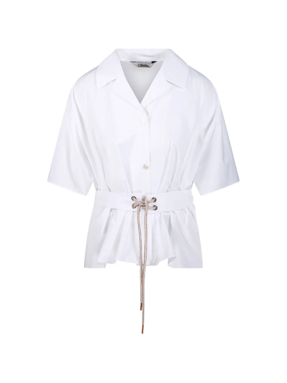 'S Max Mara Smmcarisma belted shirt - Bianco