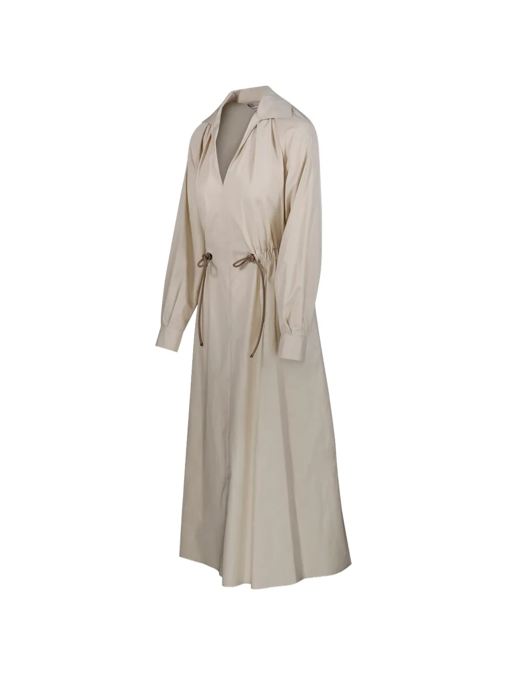  Max Mara Drawstring-fastening V-neck Midi Dress - Neutrals 