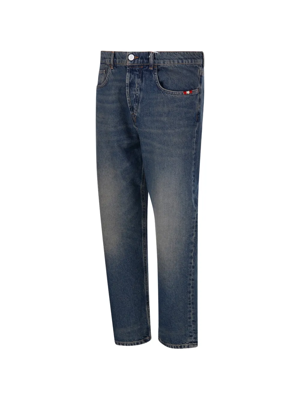  Amish Five-pockets Button-fastening Jeans - Blue 