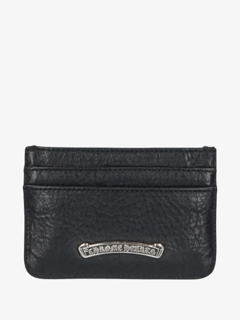 Chrome Hearts Scroll logo leather card holder