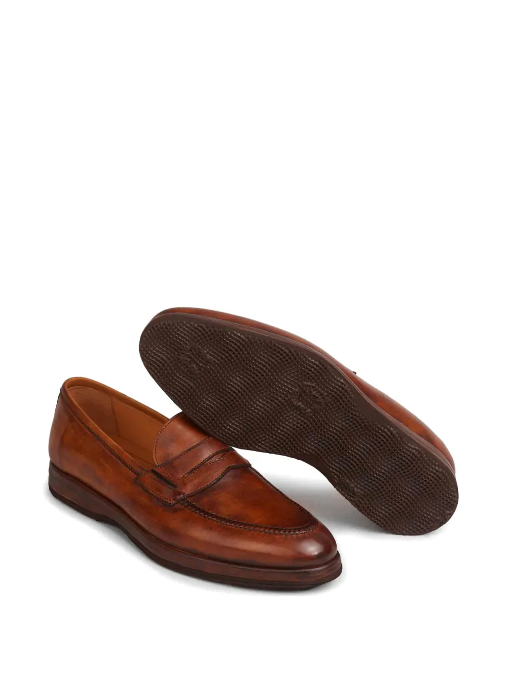Bontoni Welt zijden loafers Bruin
