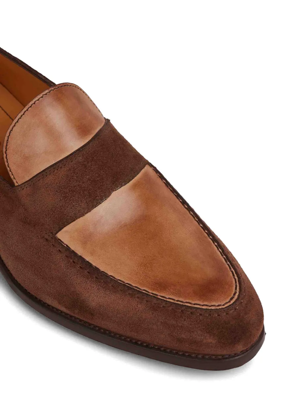 Bontoni Leren loafers met vlakken Bruin