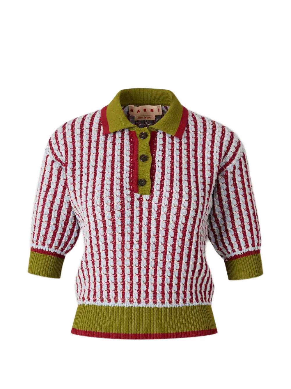 Marni striped polo top - Rosso
