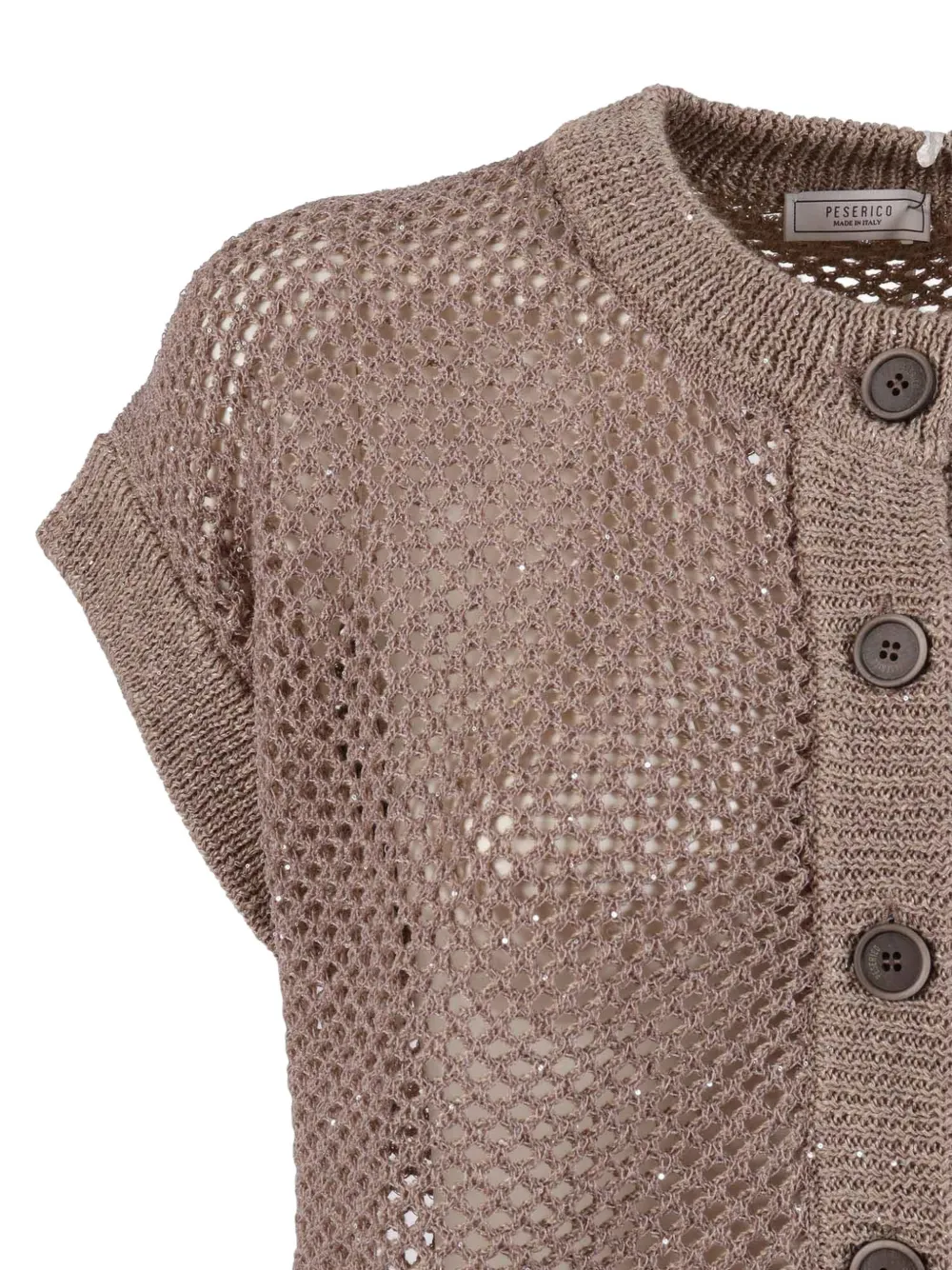  Peserico Knitted Short-sleeve Cardigan - Neutrals 