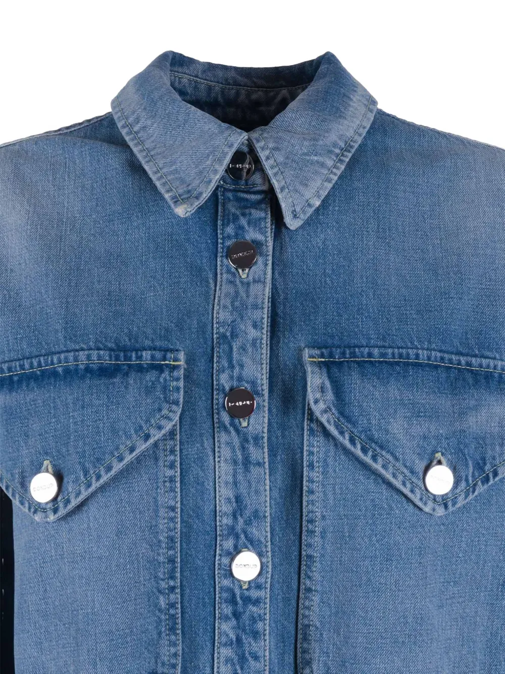 DONDUP Blouse met gerafelde afwerking Blauw