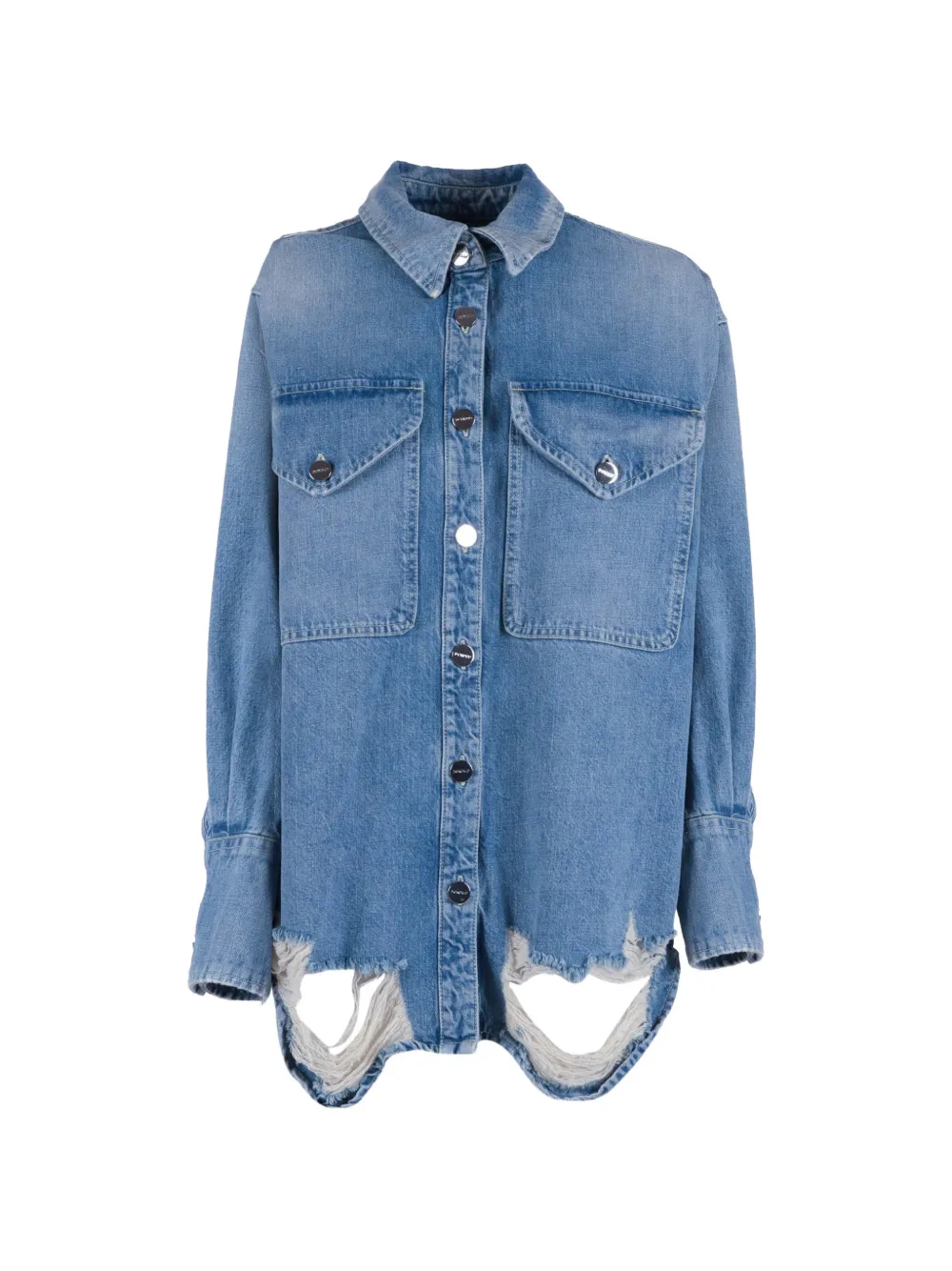 DONDUP distressed-finish shirt - Blu