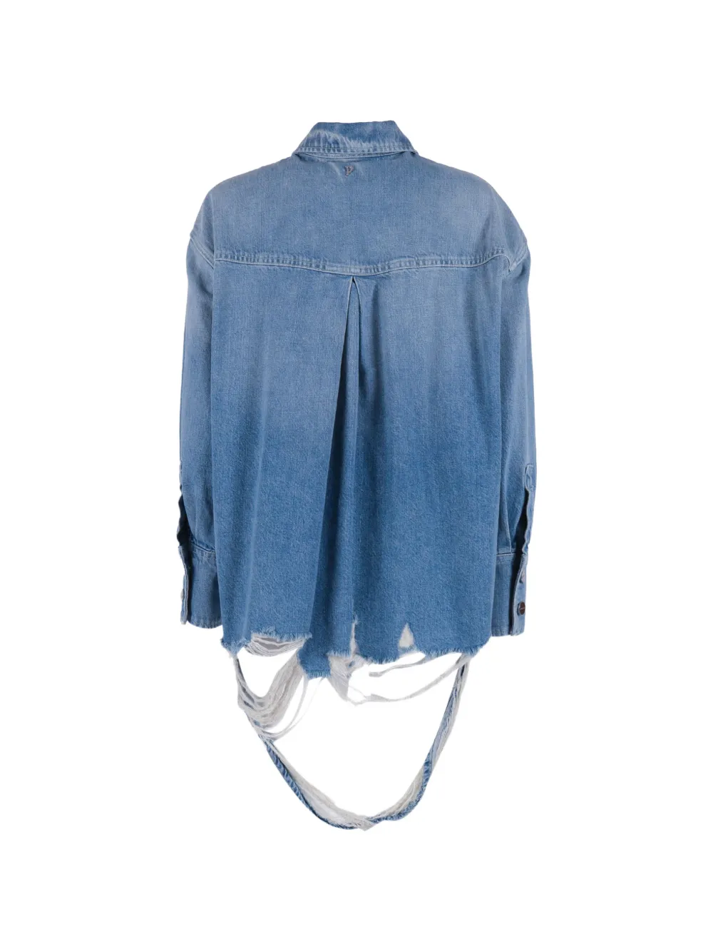 DONDUP Blouse met gerafelde afwerking Blauw