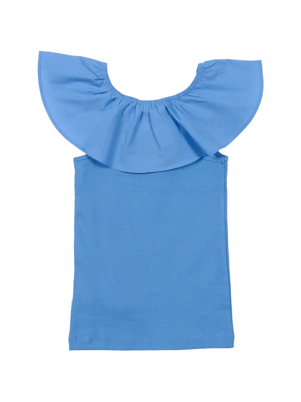 Molo T-shirt met ruches en korte mouwen Blauw