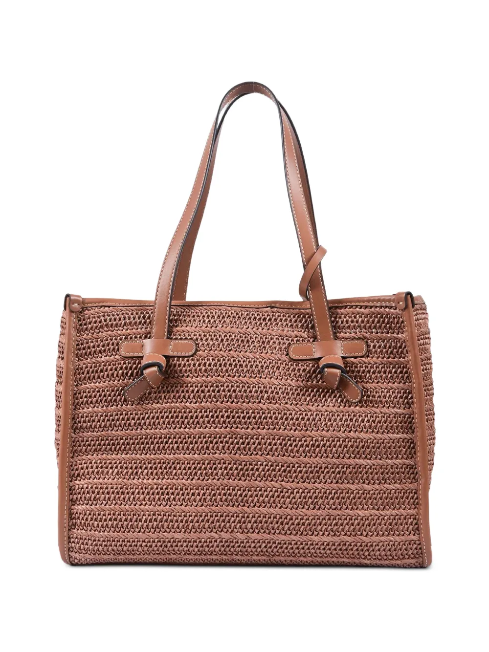 GIANNI CHIARINI bow-detail woven-design shoulder bag - Marrone