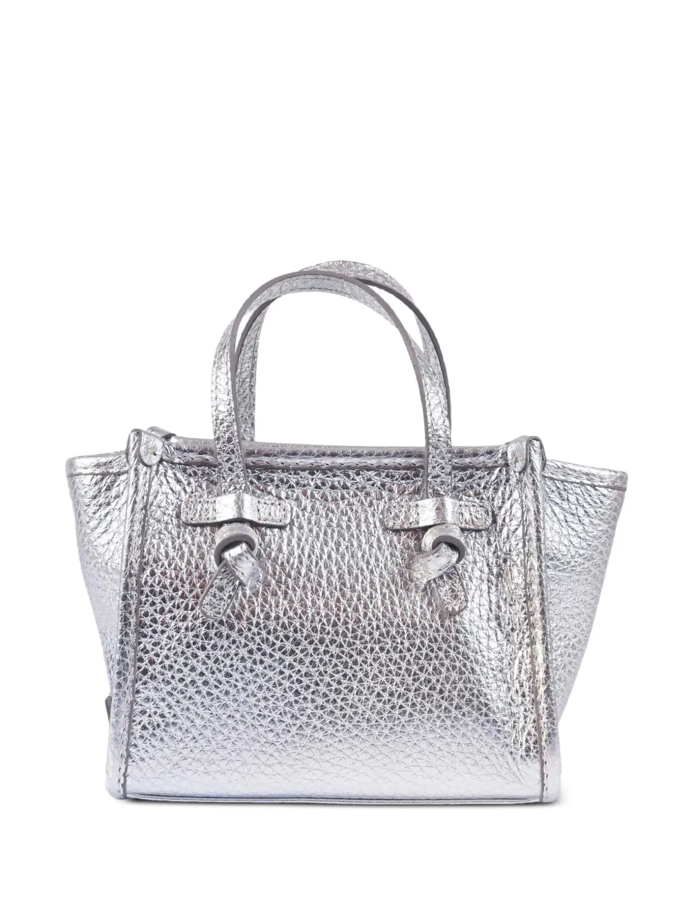 GIANNI CHIARINI textured-leather top-handle bag - Argento