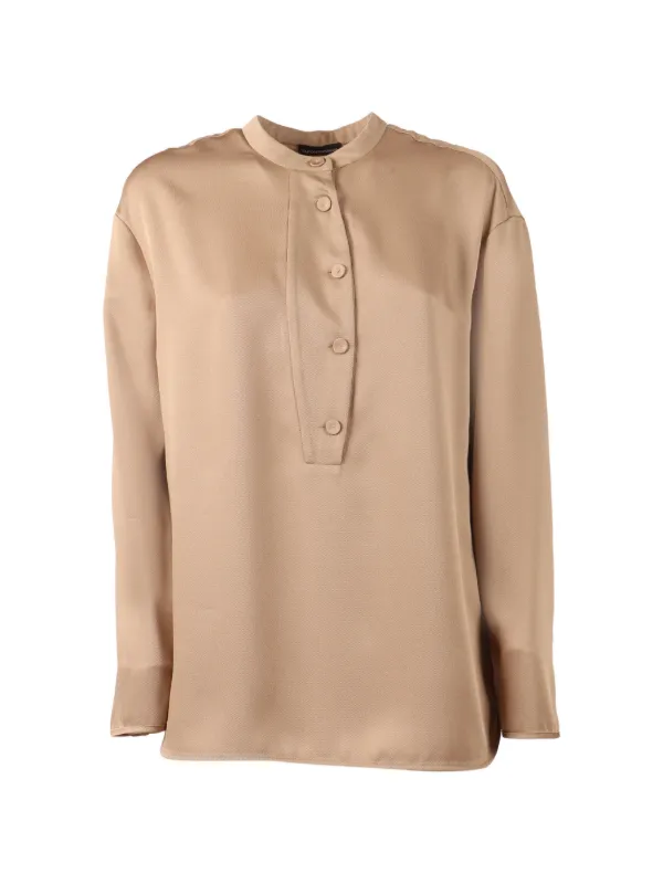 Emporio Armani Long Sleeve Blouse in Neutrals