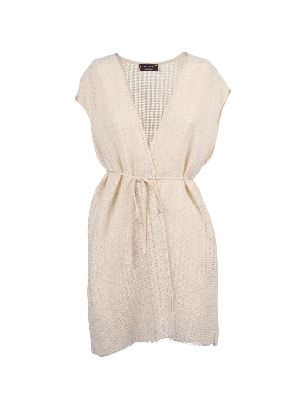 Peserico belted open-knit cardi-coat - Toni neutri