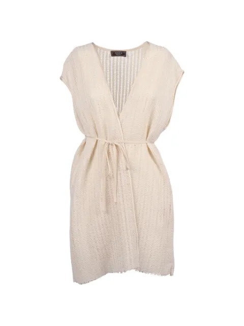 Peserico — belted open-knit cardi-coat