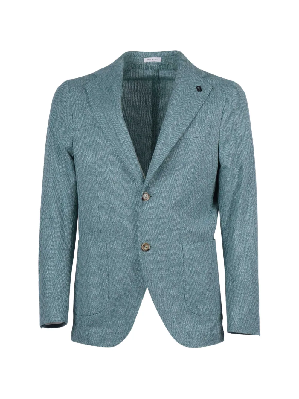 Brera herringbone-knit single-breasted blazer - Blu