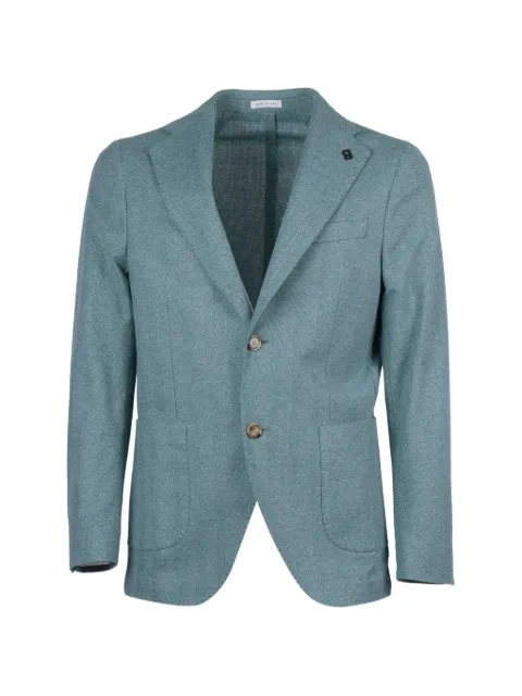 Brera herringbone-knit single-breasted blazer