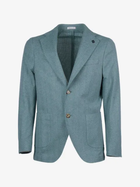 Brera herringbone-knit single-breasted blazer