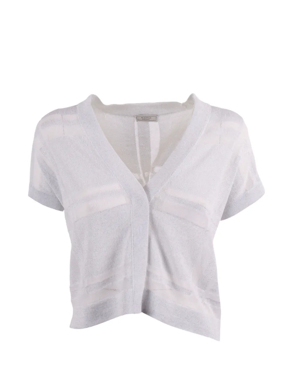 Peserico metallic-effect V-neck cardigan - Bianco