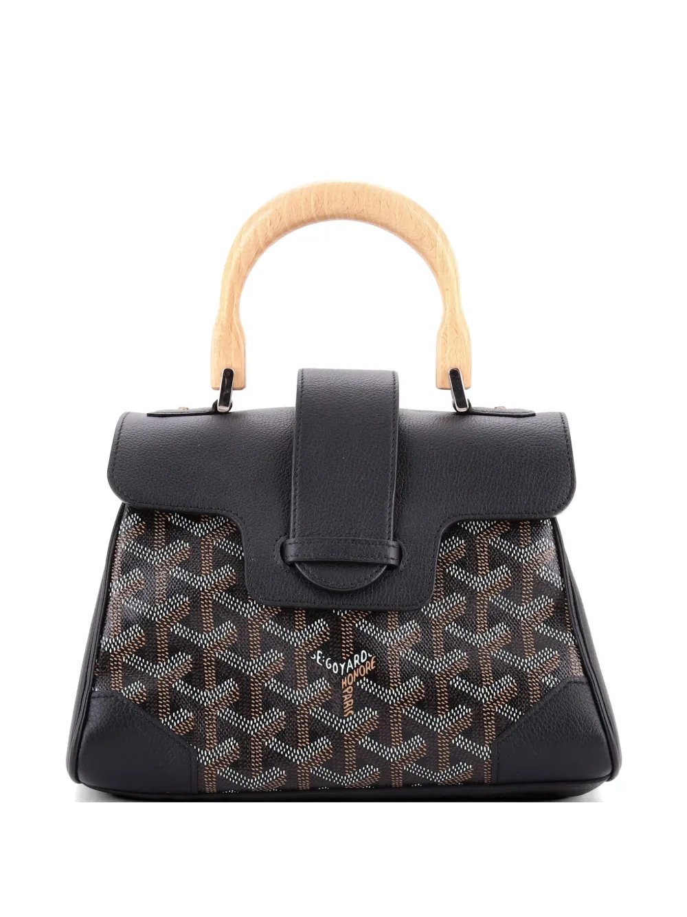 Goyard Pre-Owned Saigon Top Handle Bag Coated Canvas with Leather Mini shoulder bag - Nero
