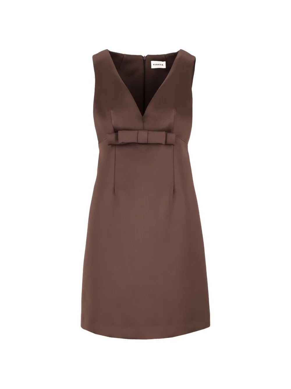 P.A.R.O.S.H. bow-detail V-neck dress - Marrone