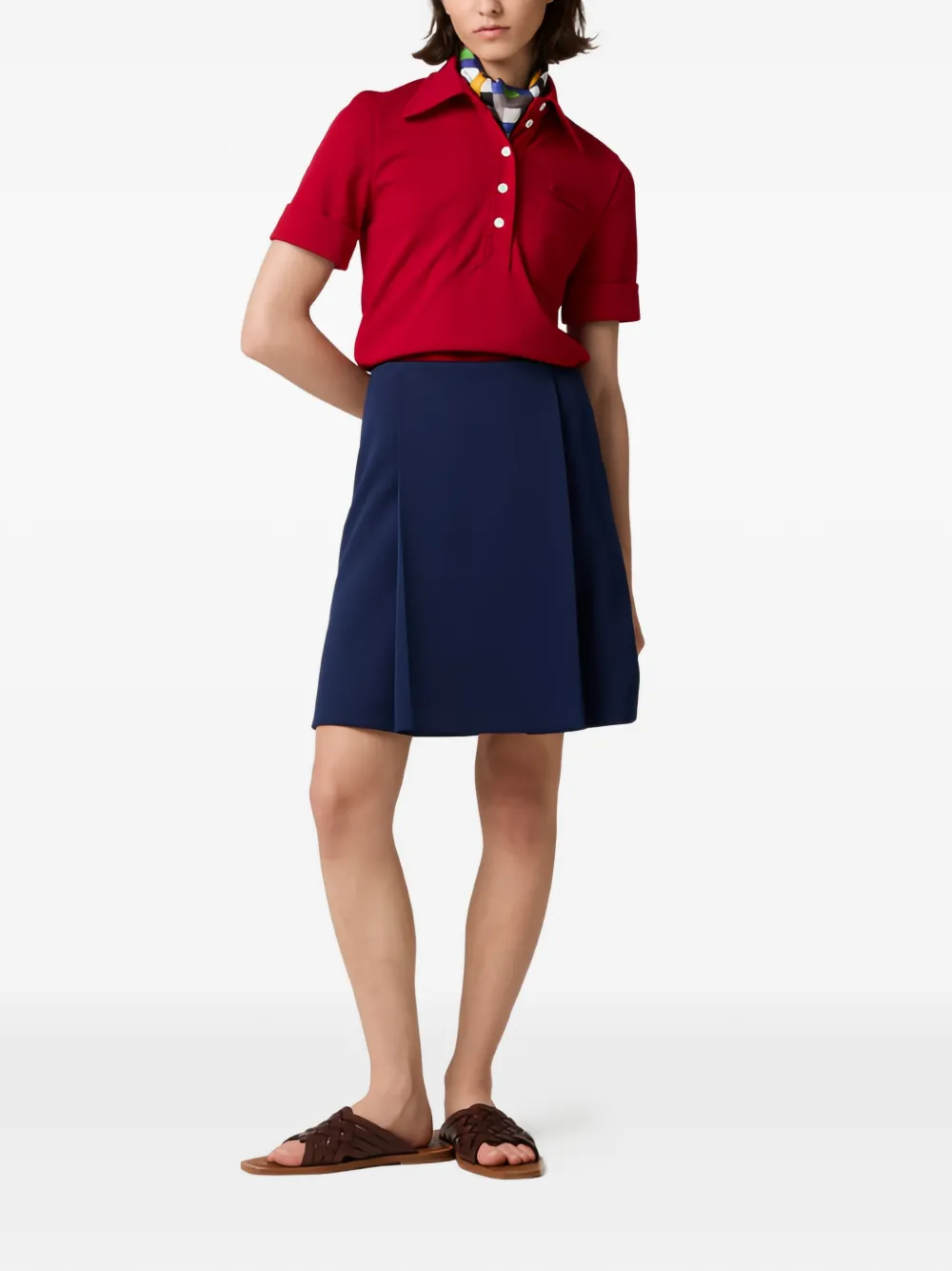  Miu Miu Pleated Mini Skirt - Blue 