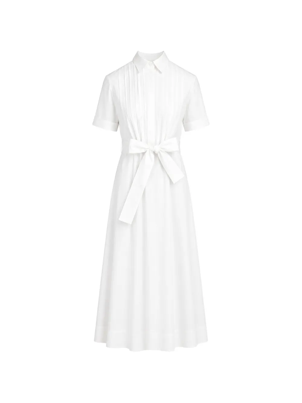 P.A.R.O.S.H. pintuck-detail belted midi dress - White
