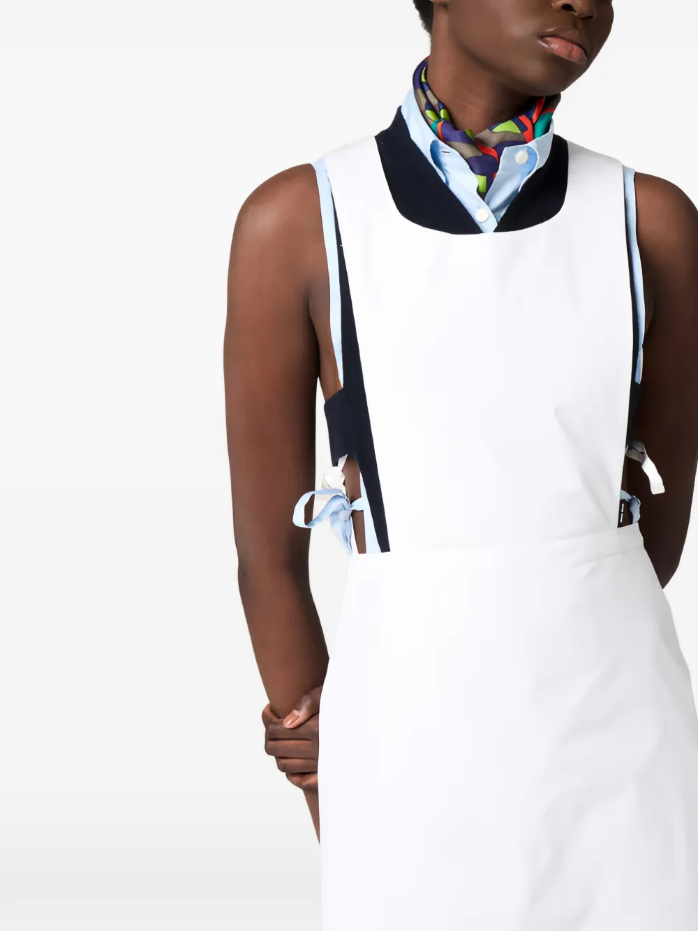 Miu Midi-jurk met pinafore stijl Wit