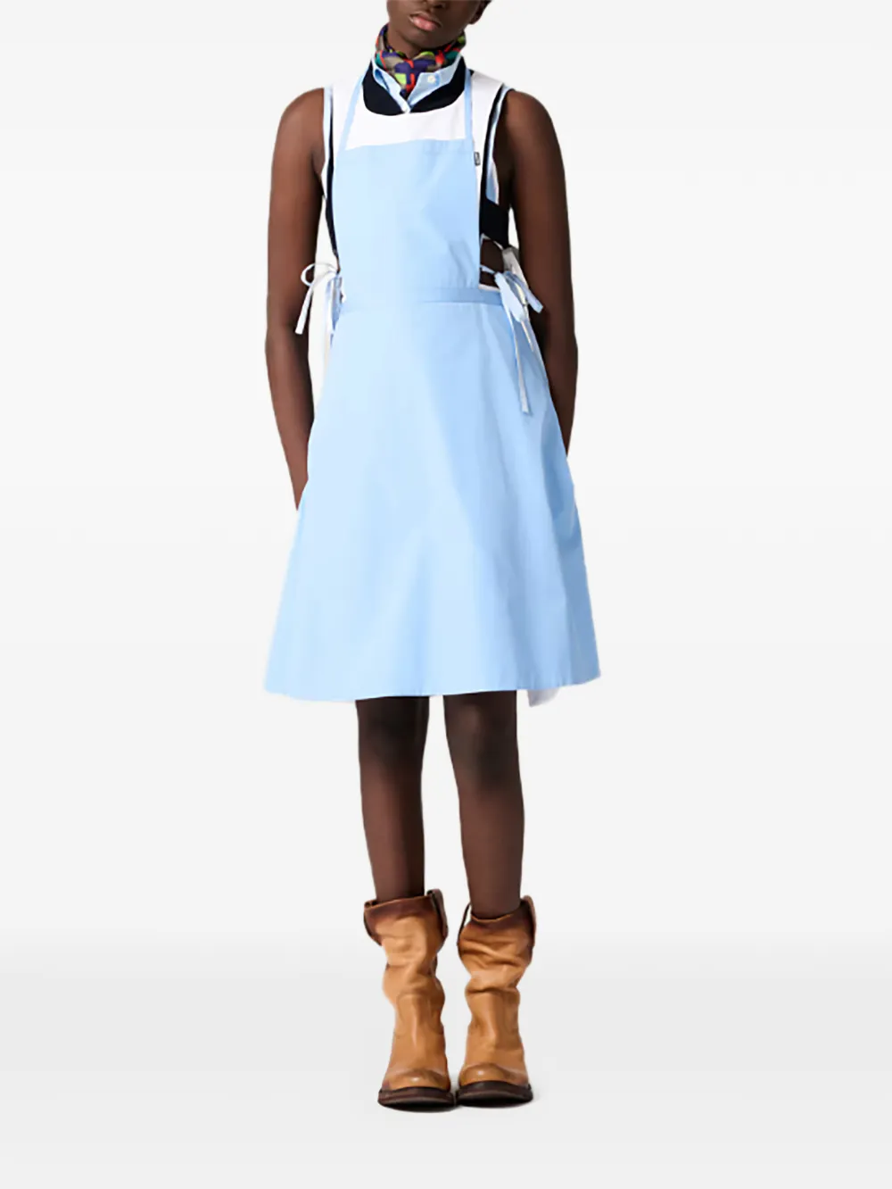 Miu Midi-jurk met pinafore stijl Wit