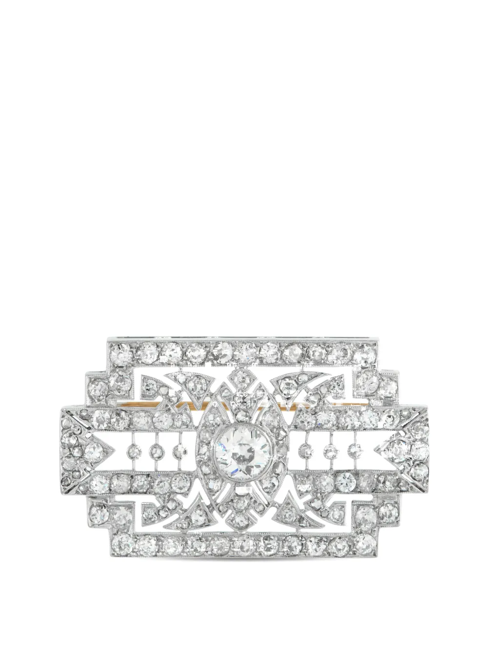 LB Exclusive diamond art deco brooch - Argento