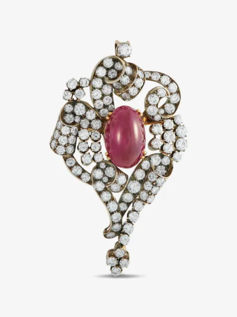 LB Exclusive ruby and diamond brooch