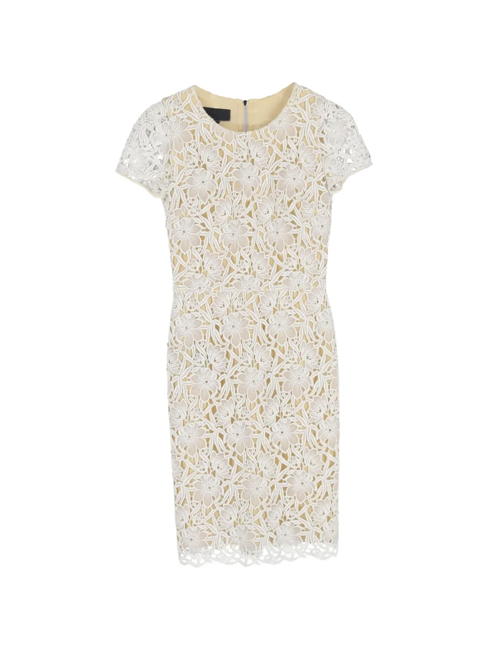 Burberry Pre-Owned lace detailed knee-length midi dress - Bianco