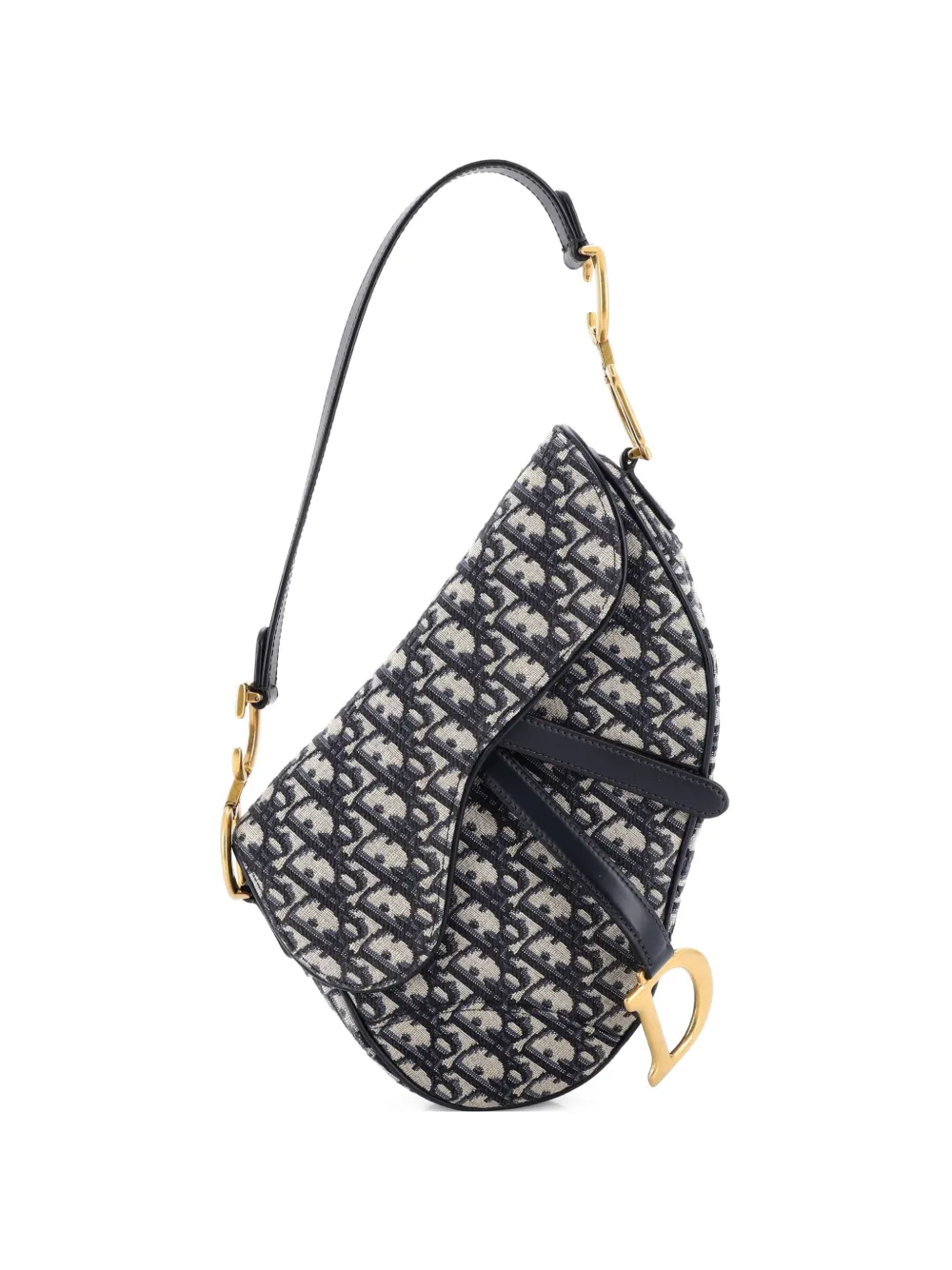 Christian Dior Pre-Owned Saddle Handbag Oblique Canvas Medium shoulder bag - Blu