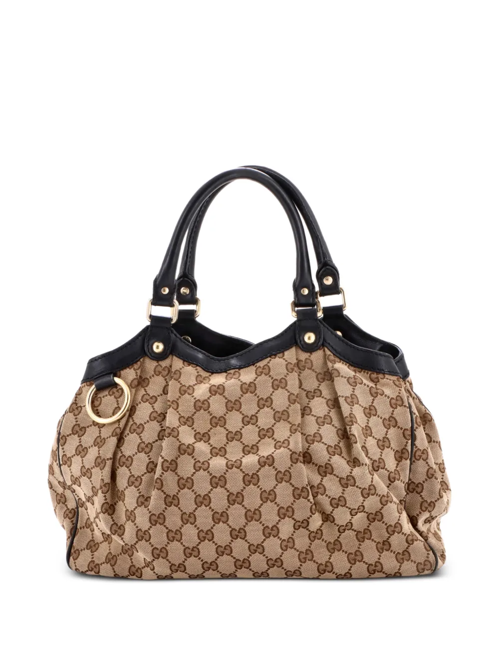 Gucci Pre-Owned Borsa tote Sukey media in tela GG e pelle - Marrone