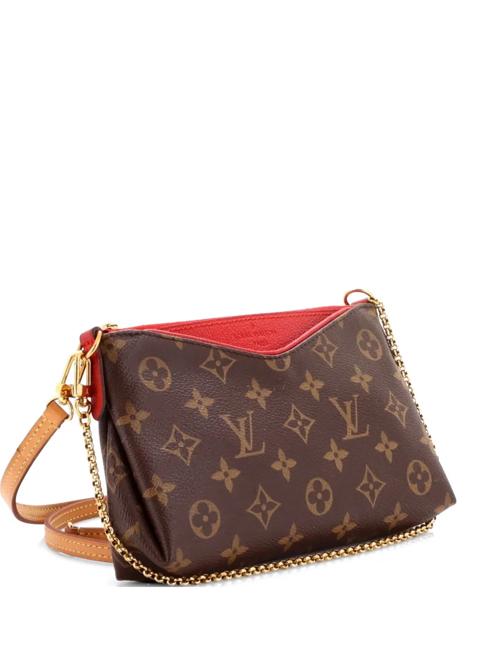Louis Vuitton Pre-Owned Clutch Pallas in pelle e tela con monogramma - Marrone