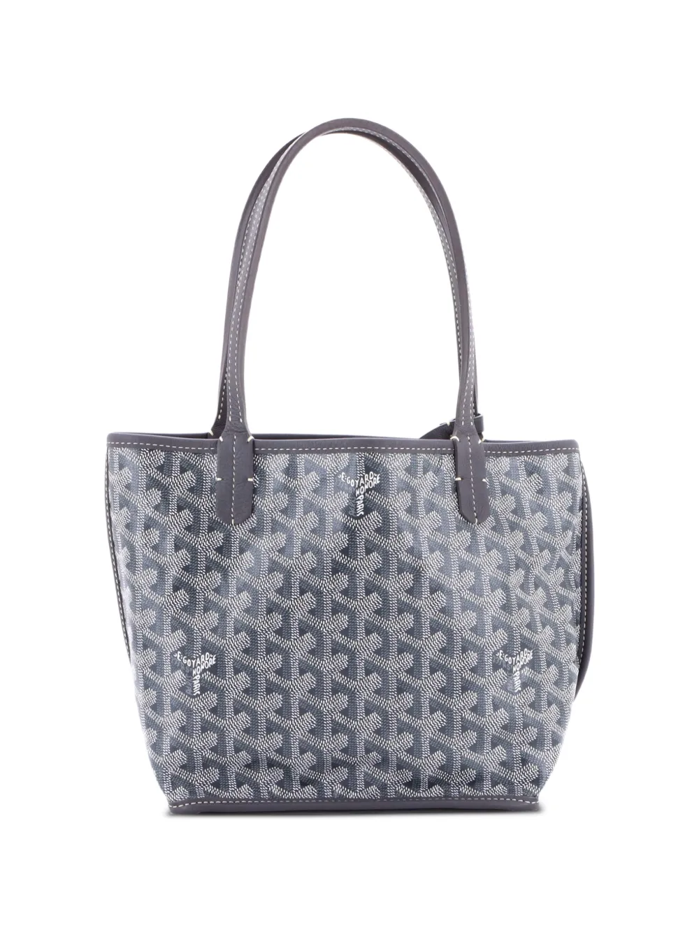 Goyard Pre-Owned Borsa a tracolla Anjou mini reversibile in tela cerata - Grigio