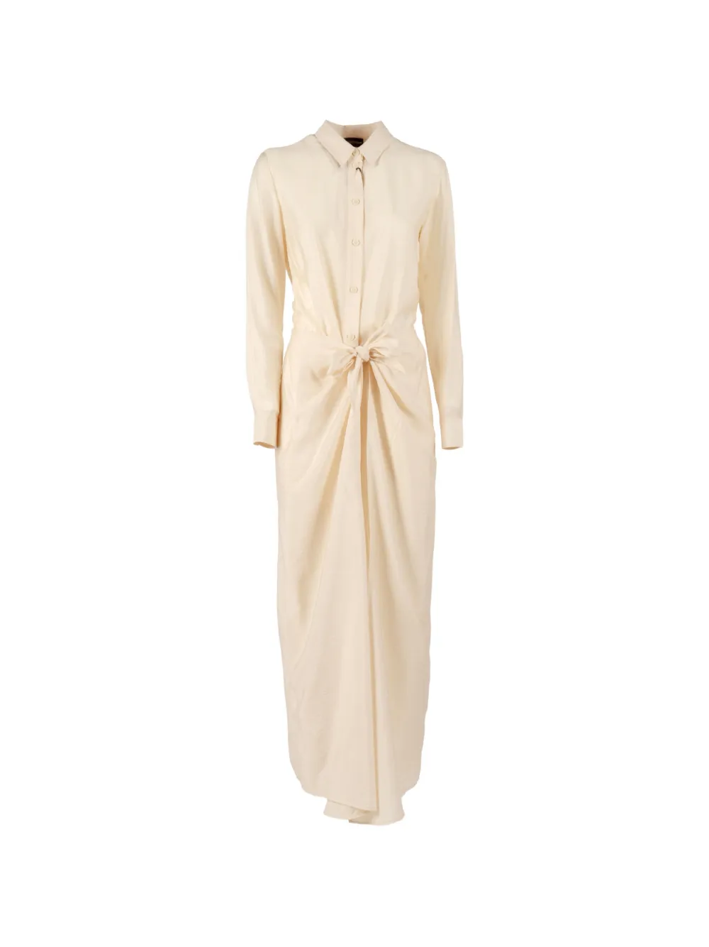 Emporio Armani tie-front midi dress - Toni neutri