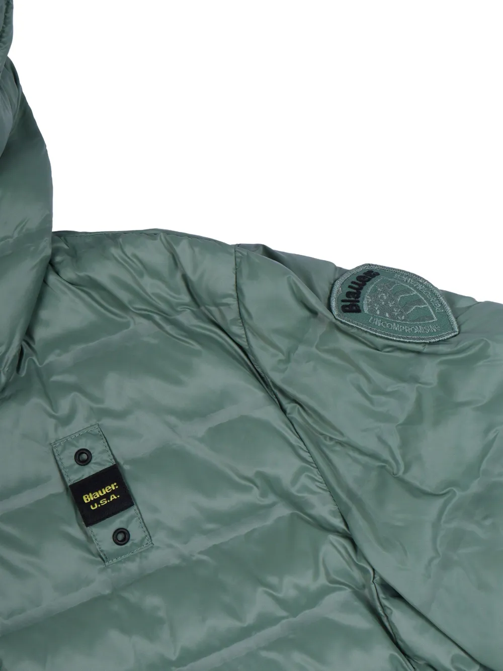 Blauer Charles gewatteerd jack met capuchon en rits Groen
